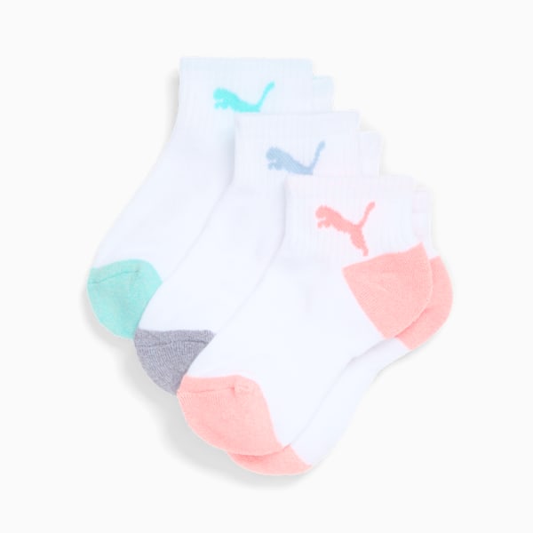 Chaussettes de marin courtes Enfant et adolescent (3 paires), WHITE / PINK, extralarge